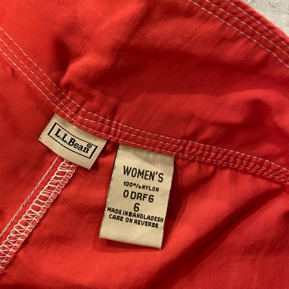 L.L. Bean Size 6 Pink Coral Contrast Stitch Nylon Hiking Outdoor Shorts - Picture 9 of 9